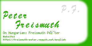 peter freismuth business card